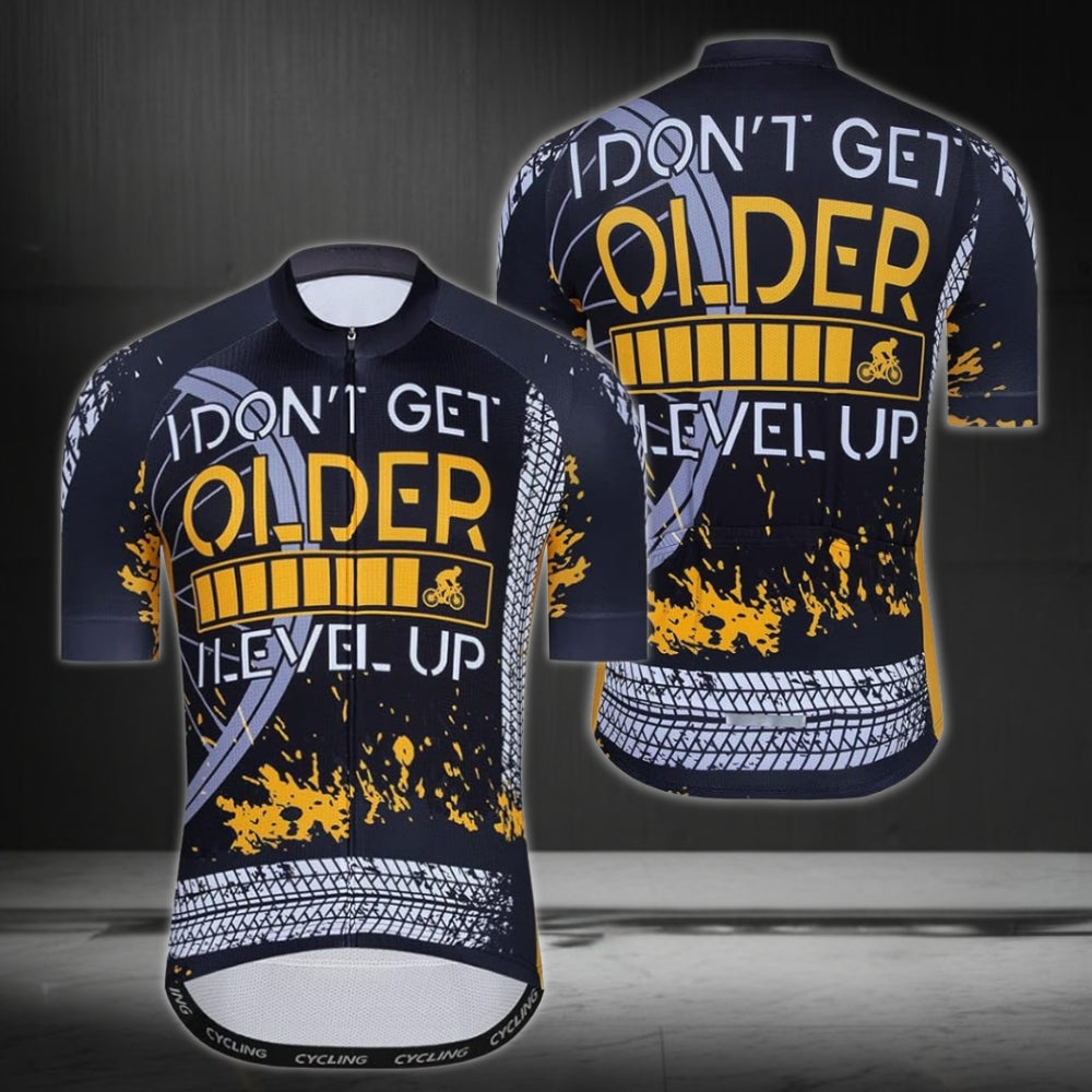 I Don't Get Older I Level Up Men's Short Sleeve Cycling Jersey, Funny Cycling Jerseys CZ0034
