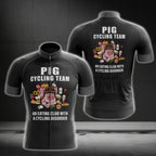 Pig Cycling Team An Eating Club With A Cycling Disorder Men's Cycling Short Sleeve Jersey, Pig Lover Funny Cycling Jerseys CG0166