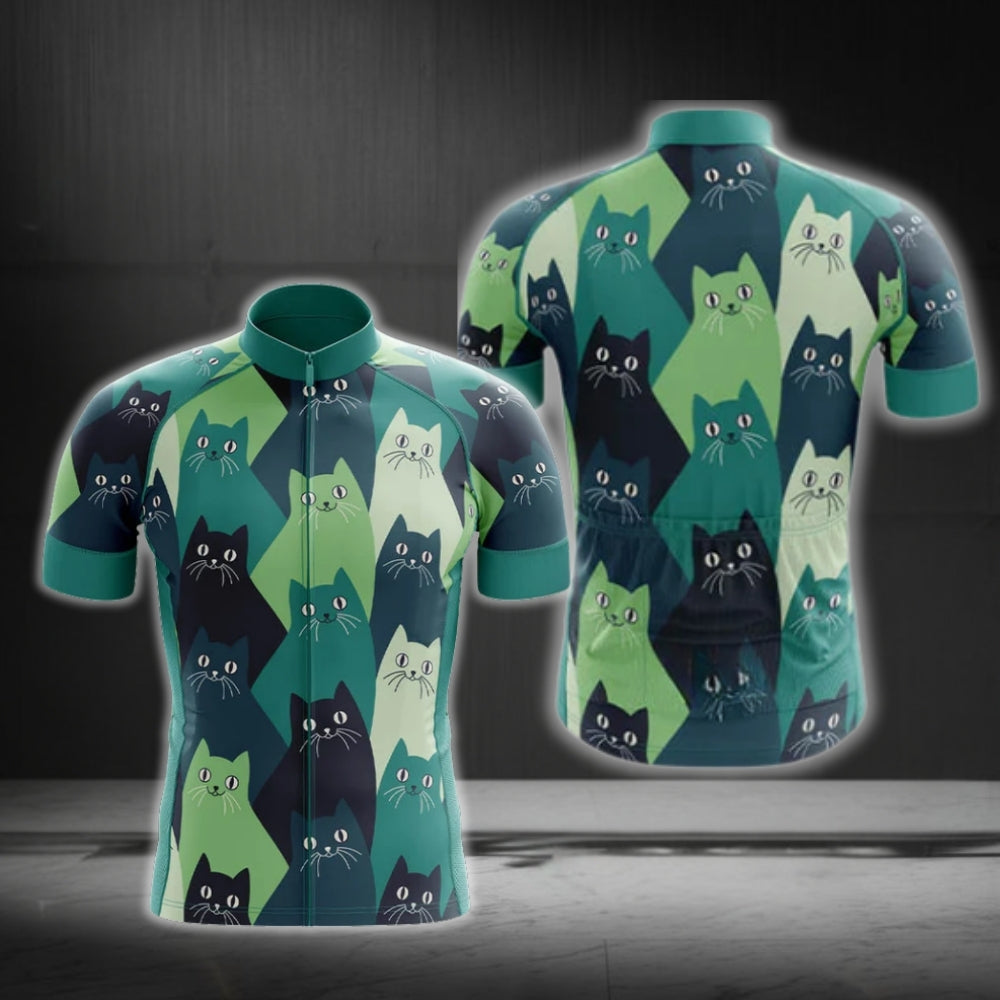 Men's Cat Cycling Short Sleeve Jersey, Cycling Jerseys For Cat Lovers CG0292