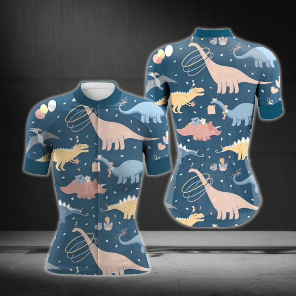 Dinosaur Short Sleeve Cycling Jersey For Women, Dinosaur Cycling Jerseys CG0738