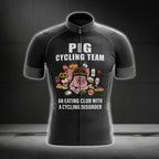 Pig Cycling Team An Eating Club With A Cycling Disorder Men's Cycling Short Sleeve Jersey, Pig Lover Funny Cycling Jerseys CG0166