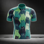 Men's Cat Cycling Short Sleeve Jersey, Cycling Jerseys For Cat Lovers CG0292