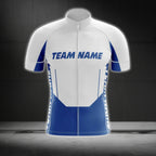 White And Blue Custom Team Cycling Short Sleeve Jersey For Men, Custom Cycling Jerseys CG0516