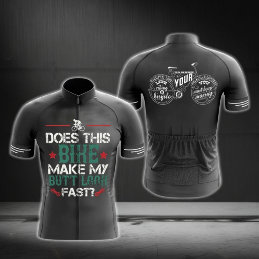 Does This Bike Make My Butt Look Fast Men's Short Sleeve Cycling Jersey, Funny Cycling Jersey CG0392