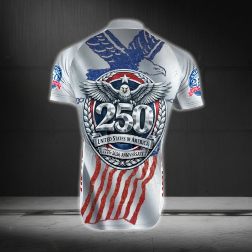 Custom Eagle 250 United States Cycling Short Sleeve Jersey For Men, Custom 250 Years 4th Of July Cycling Jerseys CG0678