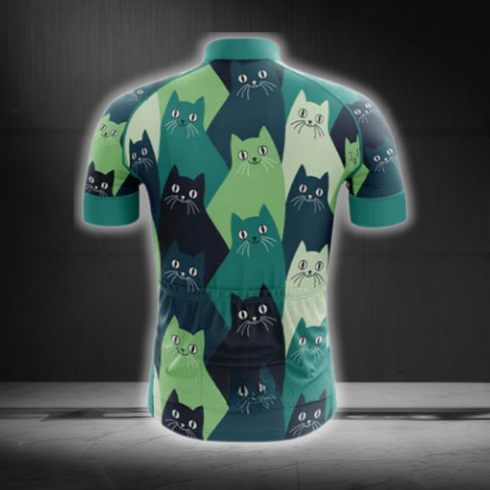 Men's Cat Cycling Short Sleeve Jersey, Cycling Jerseys For Cat Lovers CG0292