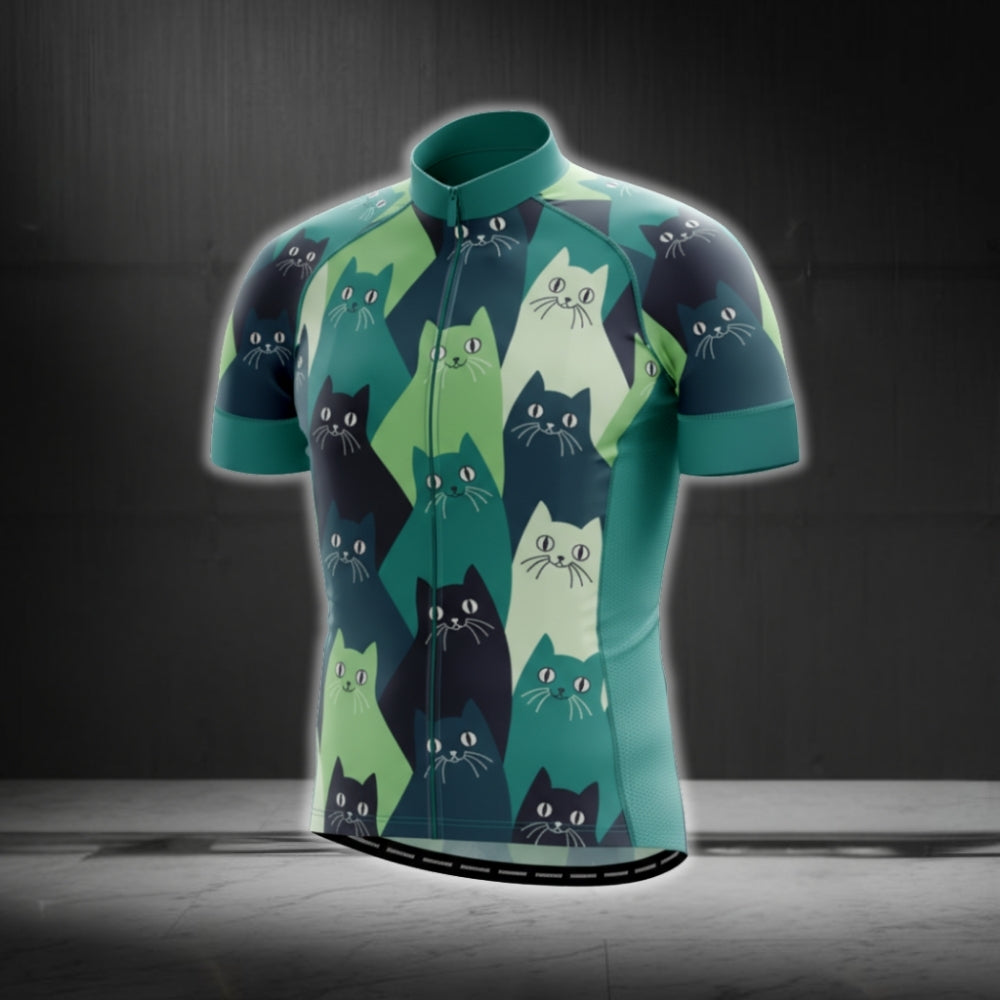 Men's Cat Cycling Short Sleeve Jersey, Cycling Jerseys For Cat Lovers CG0292