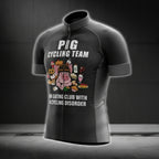 Pig Cycling Team An Eating Club With A Cycling Disorder Men's Cycling Short Sleeve Jersey, Pig Lover Funny Cycling Jerseys CG0166