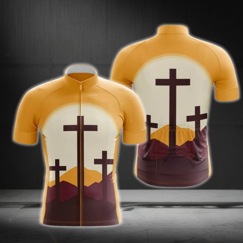 Cross Christian Cycling Short Sleeve Jersey Mens, Christian Cycling Jerseys CG0293