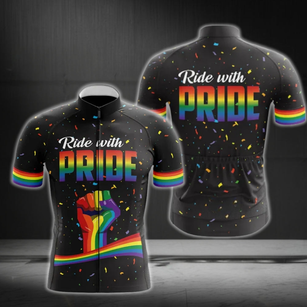 Ride With Pride Men's Cycling Short Sleeve Jerseys, LGBT Pride Cycling Jerseys CG0167