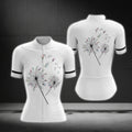 Dandelion Black And White Cycling Short Sleeve Cycling Jersey For Women, Dandelion Floral Cycling Jerseys CG0739