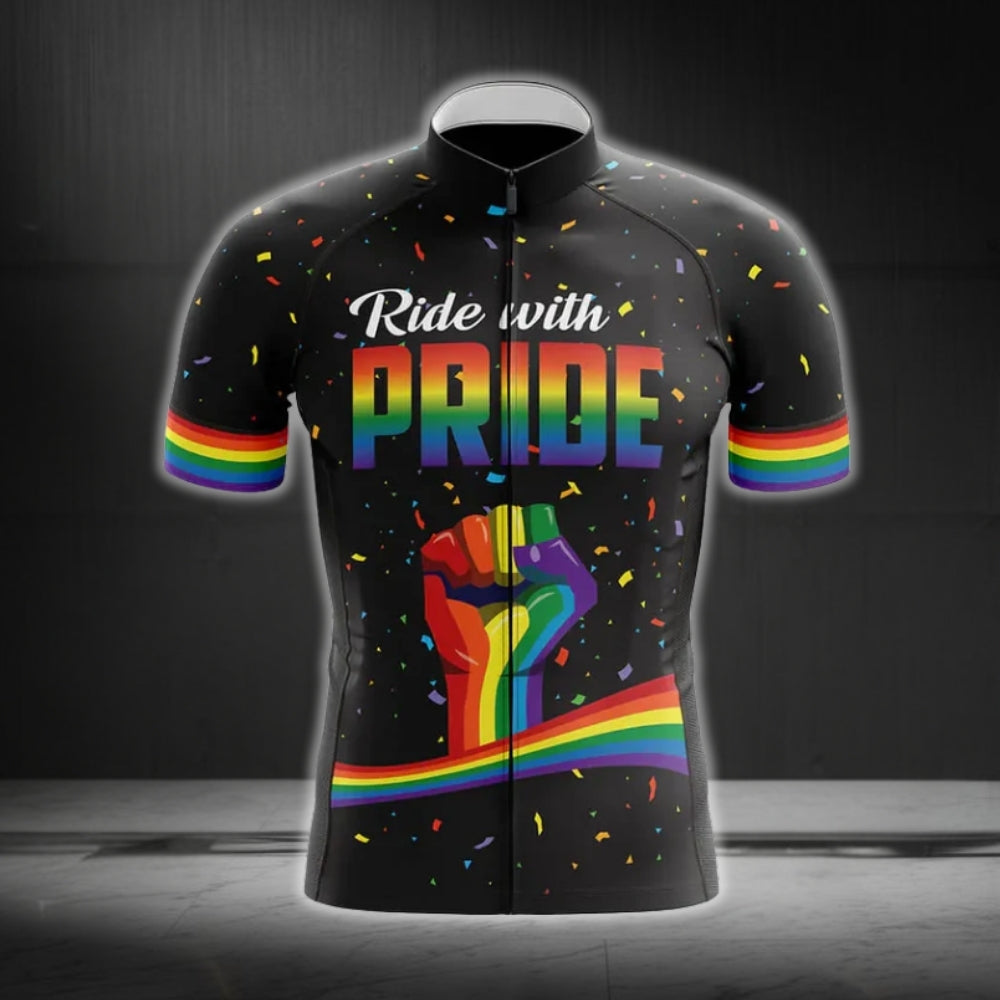 Ride With Pride Men's Cycling Short Sleeve Jerseys, LGBT Pride Cycling Jerseys CG0167