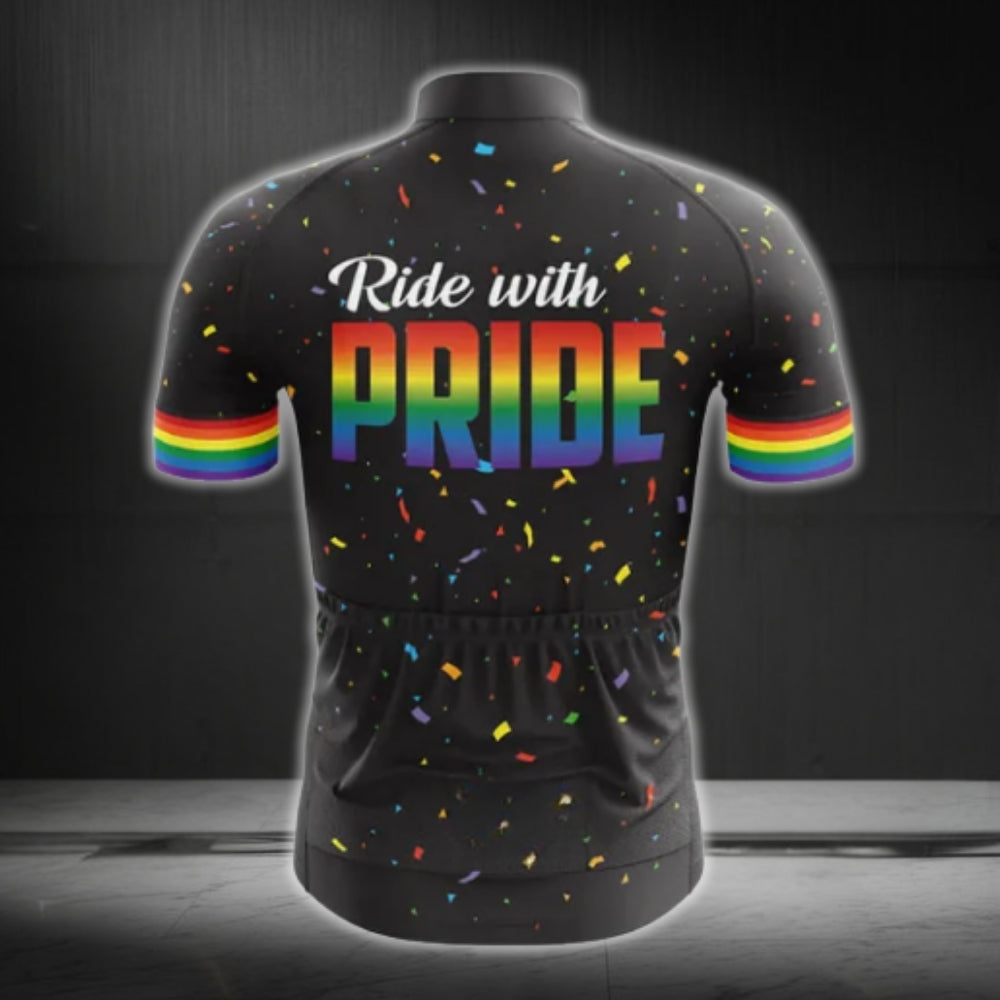 Ride With Pride Men's Cycling Short Sleeve Jerseys, LGBT Pride Cycling Jerseys CG0167