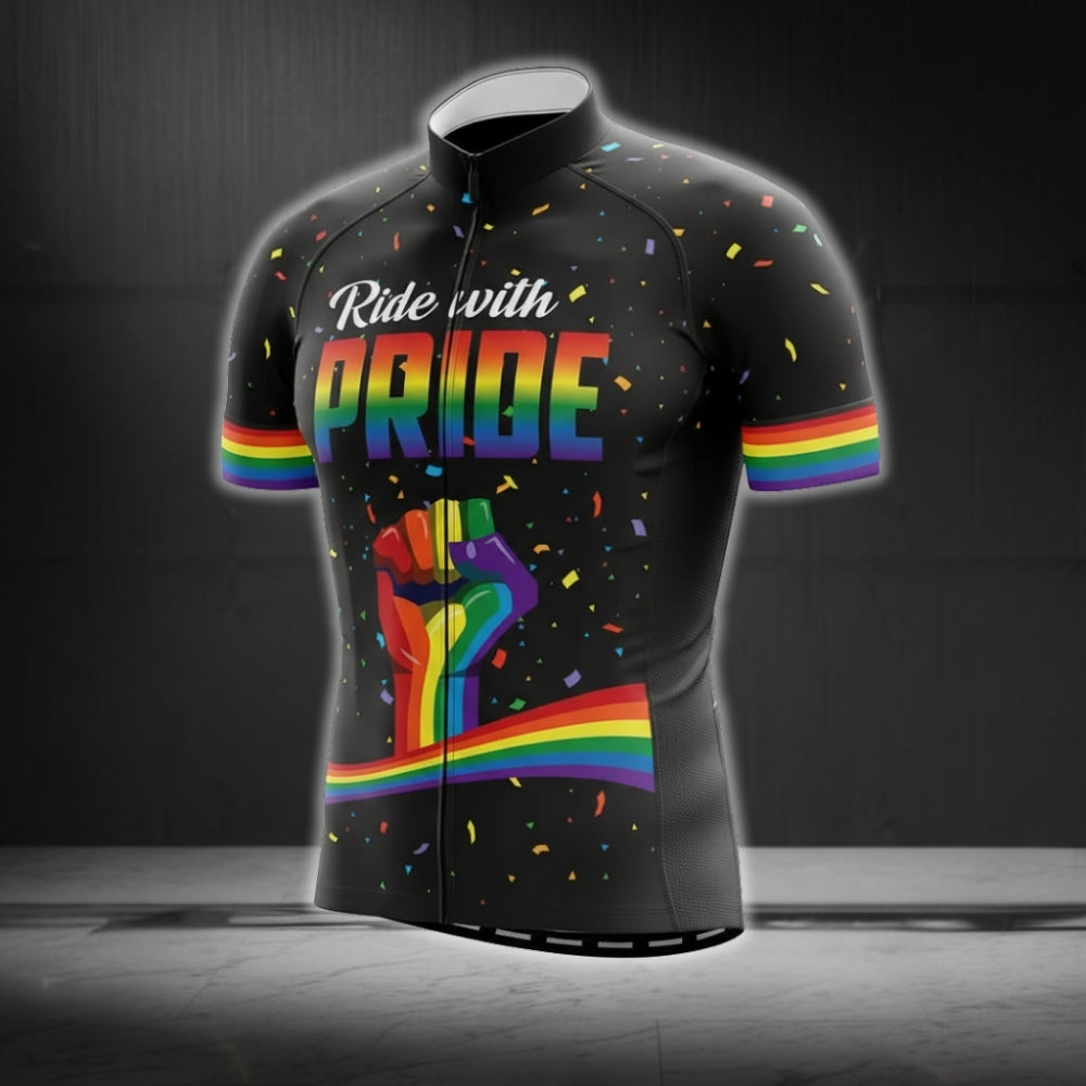 Ride With Pride Men's Cycling Short Sleeve Jerseys, LGBT Pride Cycling Jerseys CG0167