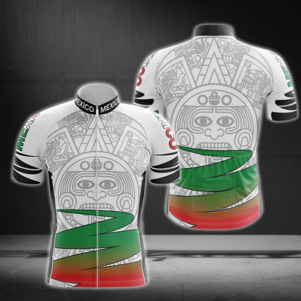 Aztec Mexico Cycling Short Sleeve Jersey Men, Aztec Cycling Jerseys For Mens CG0168