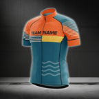 Orange And Blue Custom Cycling Men's Short Sleeve Jersey, Custom Cycling Jerseys For Mens CG0085