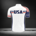 USA Flag Biker Cycling Short Sleeve Men Jersey, Patriotic Cycling Jersey CG0871