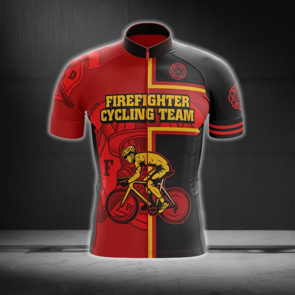 Firefighter Cycling Team Short Sleeve Cycling Jersey For Men, Firefighter Cycling Jerseys CG0294