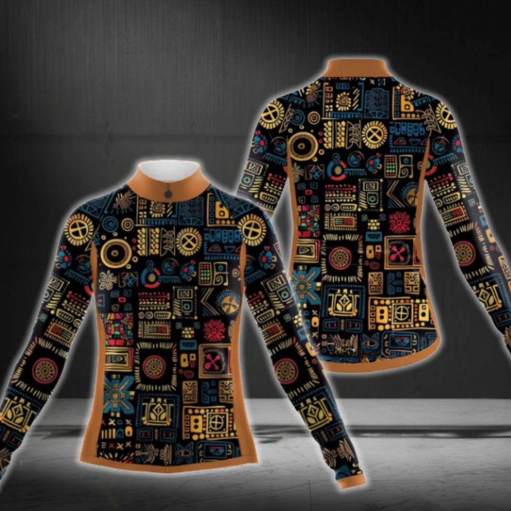 Women's Tribal Cycling Long Sleeve Jersey, Tribal Cycling Jerseys CG0394