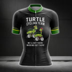 Turtle Cycling Team We'll Get There When We Get There Short Sleeve Women Cycling Jersey, Funny Turtle Cycling Jerseys CG0740