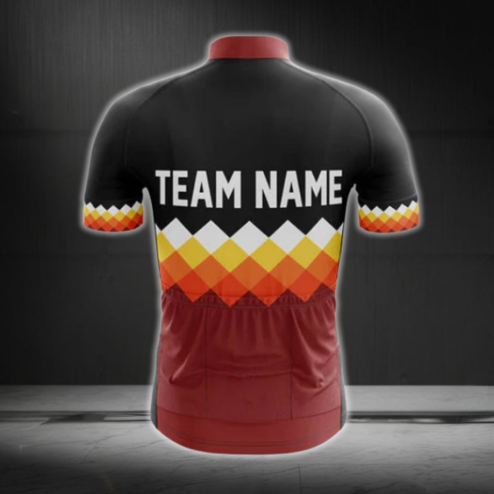 Black And Red Custom Team Name Cycling Short Sleeve Jersey For Men, Custom Team Cycling Jerseys CG0518