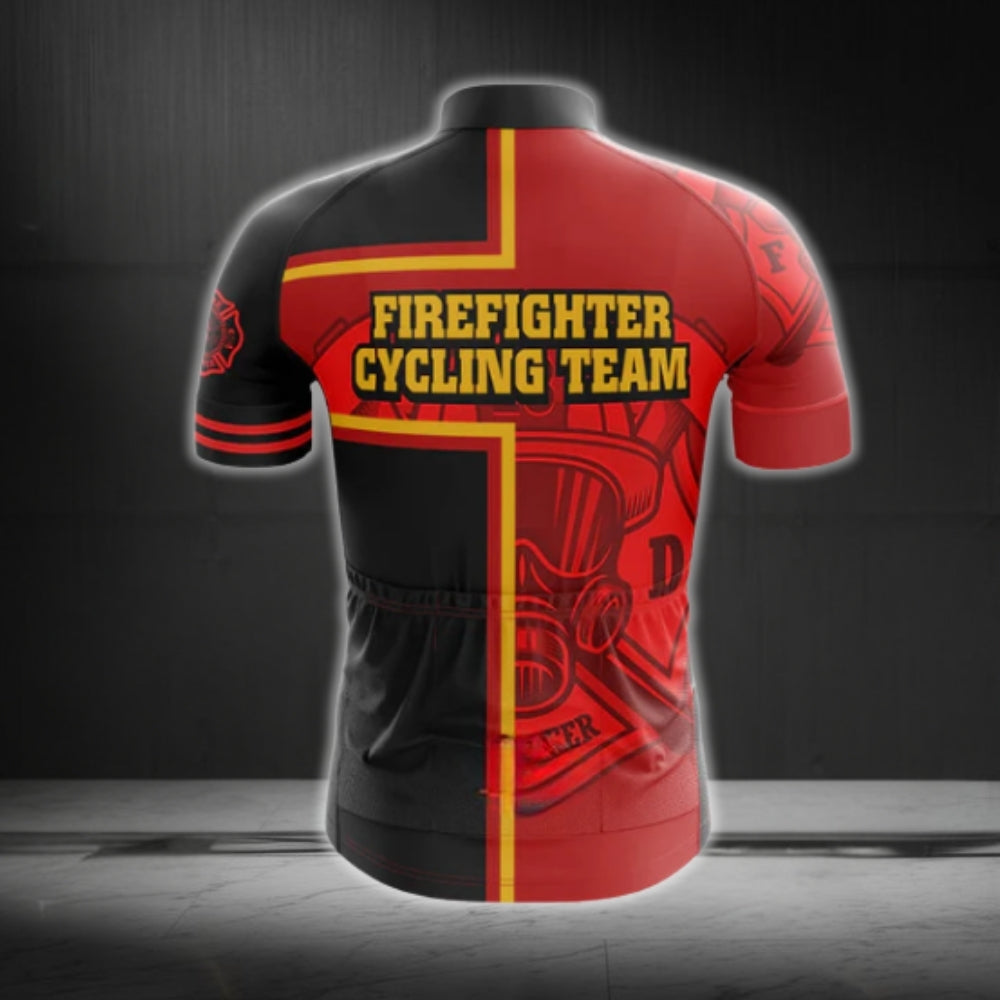 Firefighter Cycling Team Short Sleeve Cycling Jersey For Men, Firefighter Cycling Jerseys CG0294