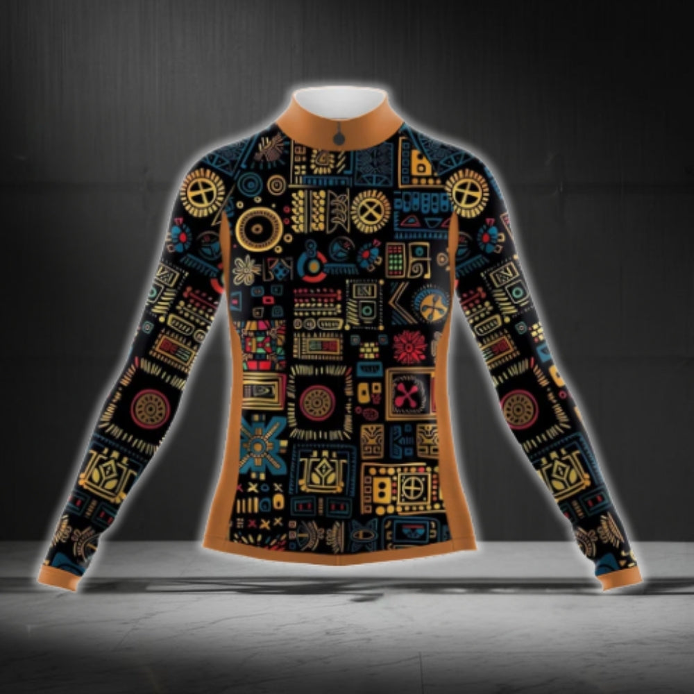 Women's Tribal Cycling Long Sleeve Jersey, Tribal Cycling Jerseys CG0394