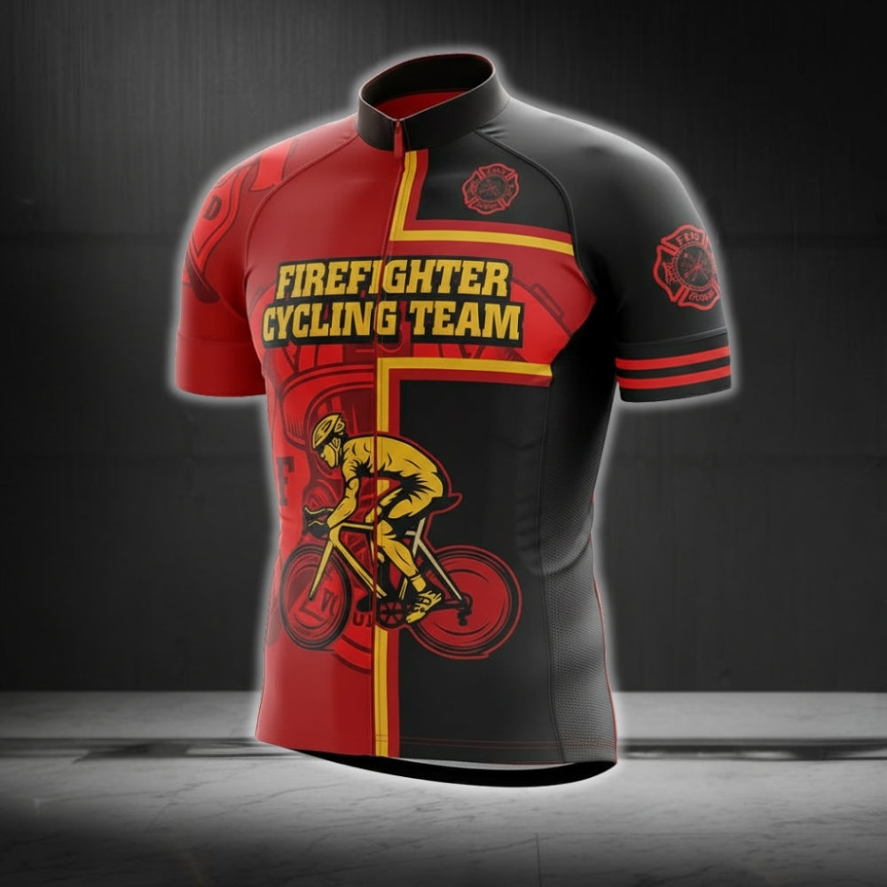 Firefighter Cycling Team Short Sleeve Cycling Jersey For Men, Firefighter Cycling Jerseys CG0294