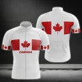 Red And White Canada Flag Cycling Short Sleeve Jersey For Men, Canada Cycling Jerseys CG0021
