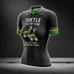 Turtle Cycling Team We'll Get There When We Get There Short Sleeve Women Cycling Jersey, Funny Turtle Cycling Jerseys CG0740