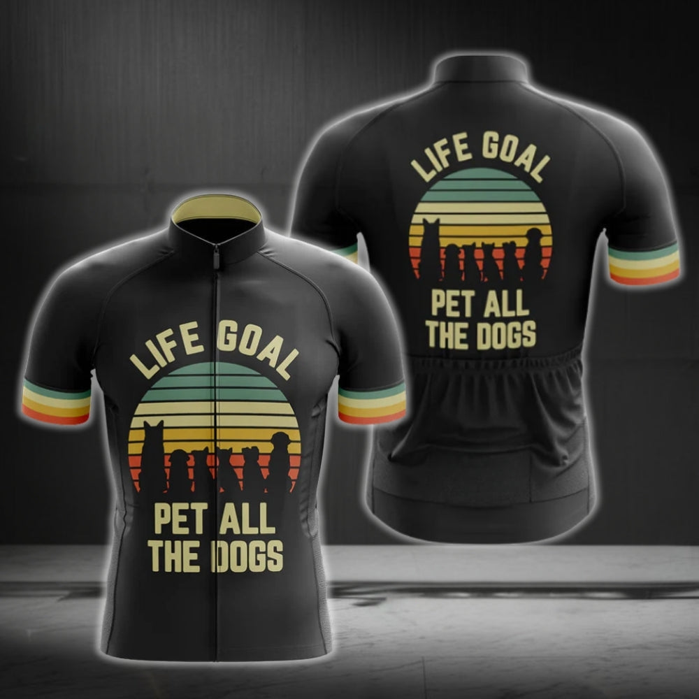 Life Goal Pet All The Dogs Men's Short Sleeve Cycling Jerseys, Dog Lovers Cycling Jerseys CG0295