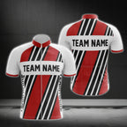 Custom White Black And Red Short Sleeve Cycling Team Jersey Mens, Custom Team Cycling Jerseys CG0519
