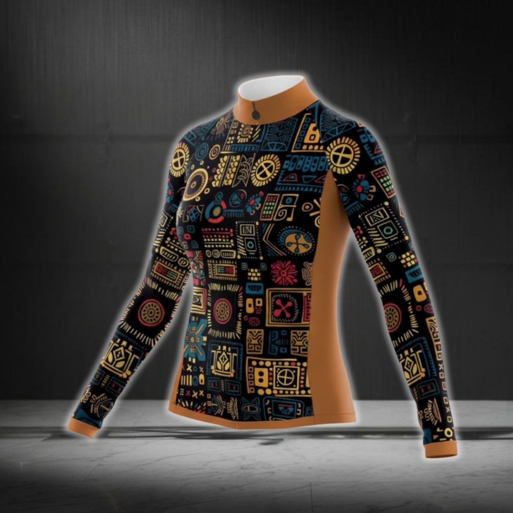 Women's Tribal Cycling Long Sleeve Jersey, Tribal Cycling Jerseys CG0394