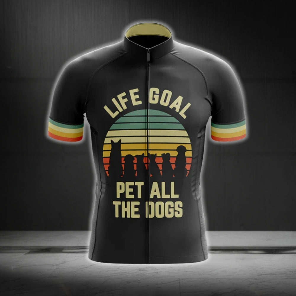 Life Goal Pet All The Dogs Men's Short Sleeve Cycling Jerseys, Dog Lovers Cycling Jerseys CG0295