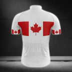 Red And White Canada Flag Cycling Short Sleeve Jersey For Men, Canada Cycling Jerseys CG0021