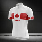 Red And White Canada Flag Cycling Short Sleeve Jersey For Men, Canada Cycling Jerseys CG0021