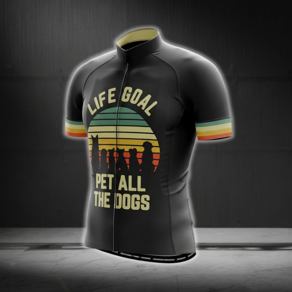 Life Goal Pet All The Dogs Men's Short Sleeve Cycling Jerseys, Dog Lovers Cycling Jerseys CG0295
