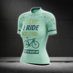 I Know I Ride Like A Girl Try To Keep Up Women's Mint Cycling Short Sleeve Jersey, Funny Cycling Jersey For Ladies CG0741