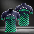 Cyclists Never Get Old We Just Go Downhill Men's Short Sleeve Cycling Jerseys, Funny Cycling Jersey For Men CG0170