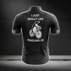 I Just Really Like Penguins Short Sleeve Men's Cycling Jersey, Penguins Cycling Jerseys CG0296