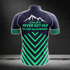 Cyclists Never Get Old We Just Go Downhill Men's Short Sleeve Cycling Jerseys, Funny Cycling Jersey For Men CG0170