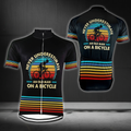 Custom Never Overestimate An Old Man On A Bicycle Cycling Short Sleeve Jersey For Men, Custom Funny Black Cycling Jersey CG0833
