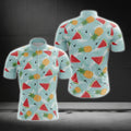 Pineapple Watermelon Short Sleeve Cycling Jerseys For Men, Fruits Lover Cycling Jerseys CG0462