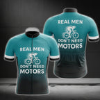 Real Men Don't Need Motors Cycling Short Sleeve Men's Jersey, Funny Cycling Jerseys For Mens CG0240