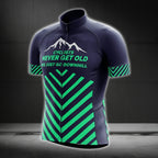 Cyclists Never Get Old We Just Go Downhill Men's Short Sleeve Cycling Jerseys, Funny Cycling Jersey For Men CG0170