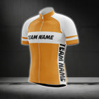 Men's Custom Yellow White Cycling Short Sleeve Jersey For Team, Custom Cycling Jerseys CG0520