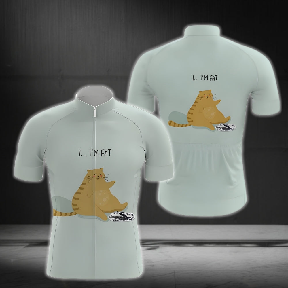 I'm Fat Cat Cycling Jersey Short Sleeve For Mens, Funny Cat Cycling Jerseys CG0023