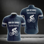 Dad Of Girls Outnumbered Funny Cycling Short Sleeve Jersey Mens, Dad Cycling Jerseys CG0297