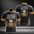 I Cyle Because U Really Like Beer Cycling Short Sleeve Jersey Mens, Beer Lover Cycling Jerseys CG0171