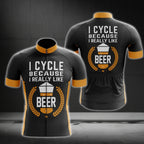 I Cyle Because U Really Like Beer Cycling Short Sleeve Jersey Mens, Beer Lover Cycling Jerseys CG0171